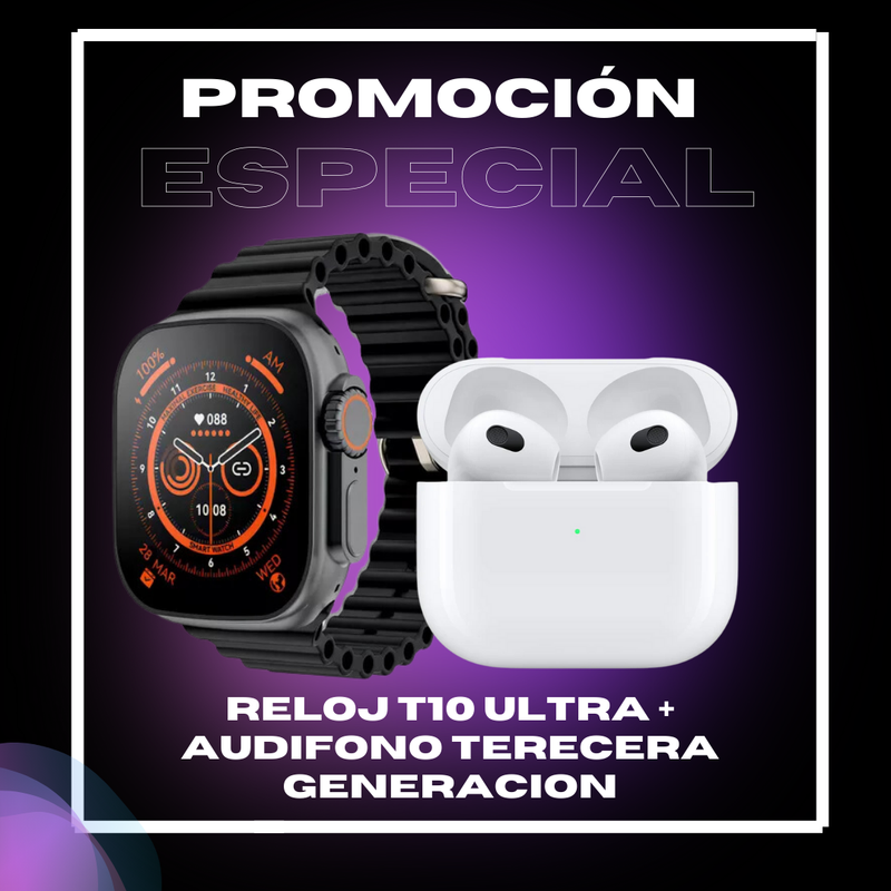 SMART WATCH T10 ULTRA+AIRPODS TERCERA GE